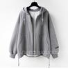 2023 Autumn/Winter Imitation Hua Cotton Loose Mid-Length Fleece-Lined Thick Coat