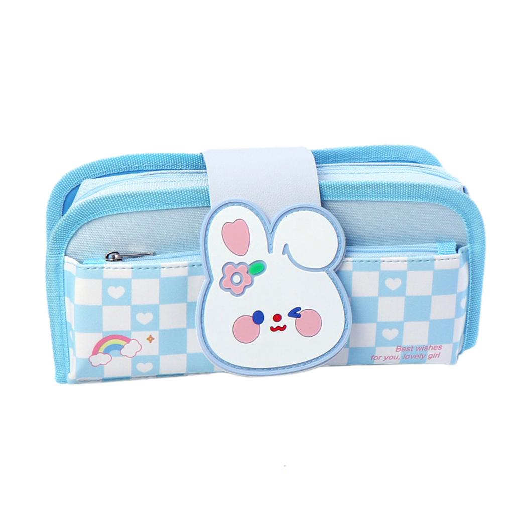 Cartoon Kawaii Pattern Pencil Bag Student Pencil Case High Capacity School Stationery Storage Pouch Detachable Pen Organiser