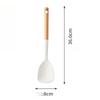 Food Grade Silicone Kitchen Utensils Set Beech Wood Handle Heat Resistant Non-Stick Cookware Spatula Spoon Whisk Tongs