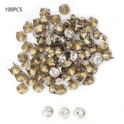 100 stücke Stoffkappe Kristall Inlay Schnelle Nieten Spots Studs Kappe für DIY Leder Handwerk Dekoration