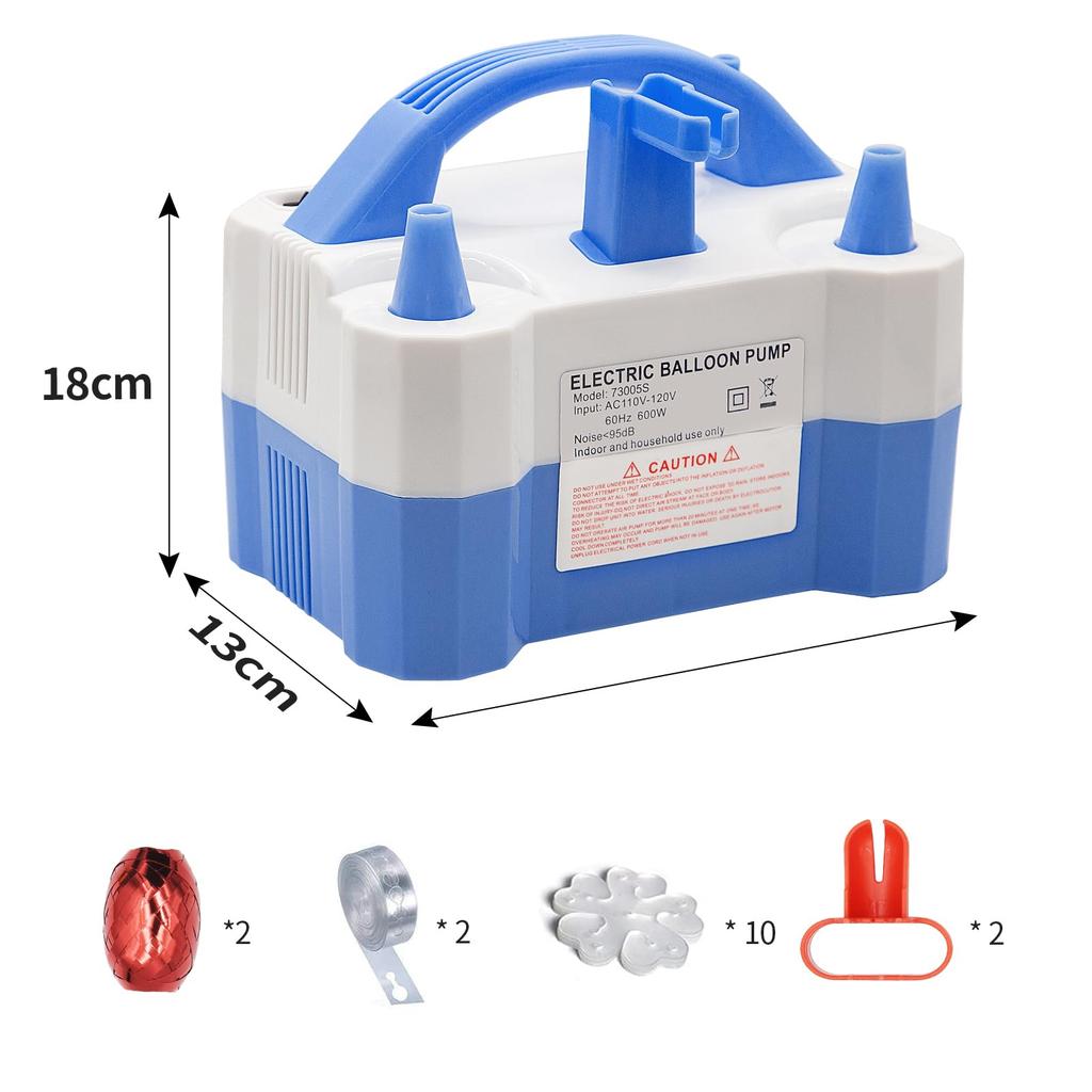 OBEST Balloon Inflator Air Pump Electric Air Pump Double Sided Pressure Exhaust Two Air Outlets Simultaneous Operation Possible Nozzle Included