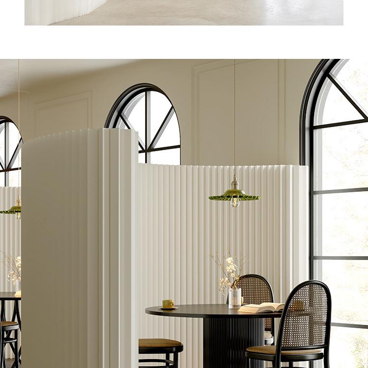 18-Panel Curved Folding Screen Divider – Japanese Style Retractable Wall for Live Broadcasts