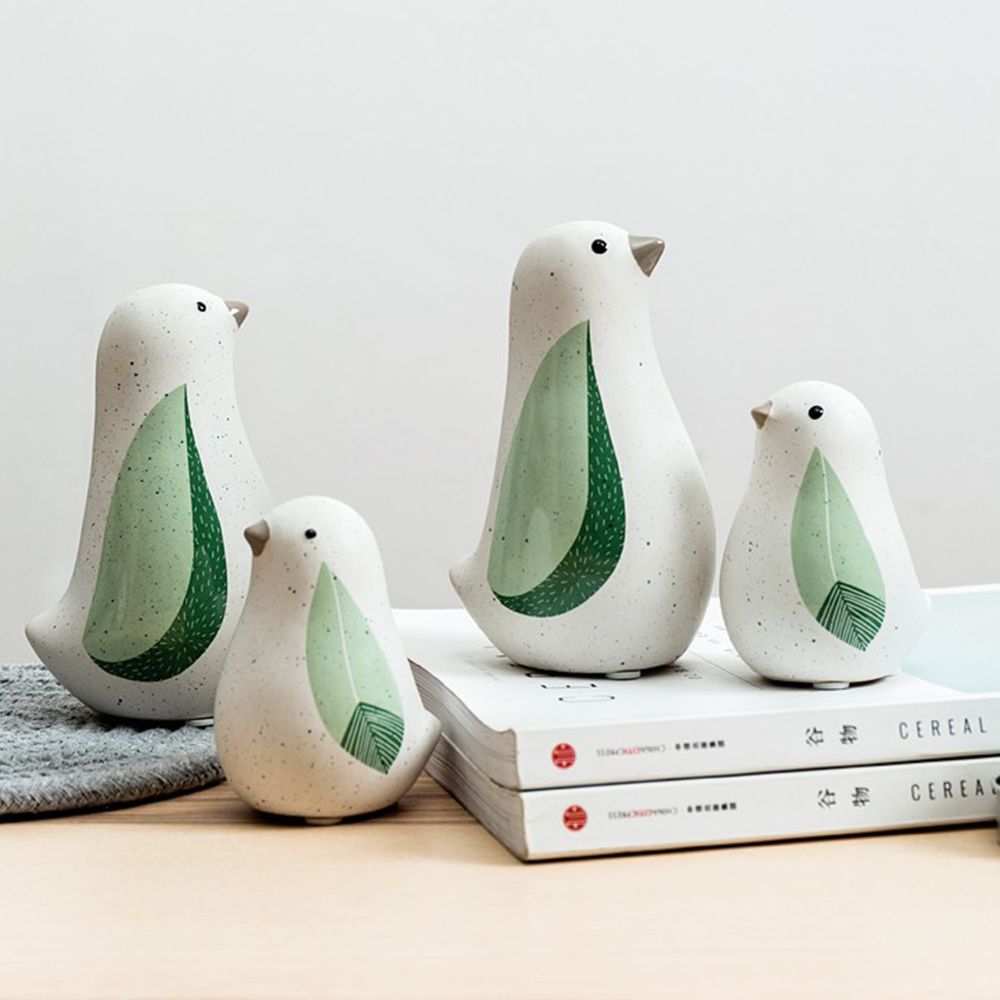 Home Living Room Crafts Table Decoration Ceramic Ornaments Bird Statue Background Decor Ceramic