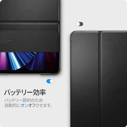 Spigen iPad Pro 11-inch Case (2022/2021) Compatible with 4th/3rd Generation, Lightweight, Tri-Fold Stand, Apple Pencil Compatible, Auto Sleep/Wake, Sm