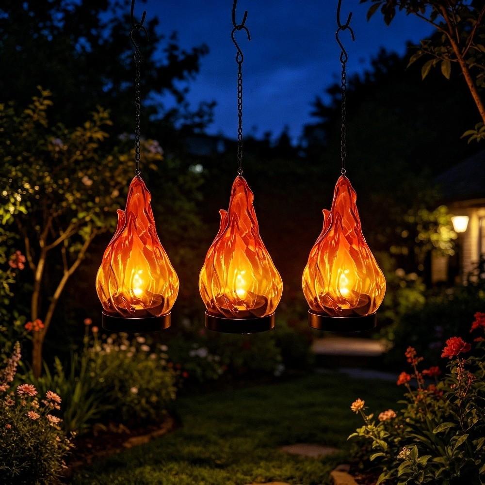 Atmosphere Decor Solar Lantern Waterproof Outdoor Lights Portable Hanging Garden Lantern  Garden