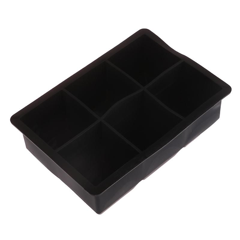 6 Grid Ice Tray Mold Large Diy Food Grade Silicone Ice Cube Square Tray Mold
