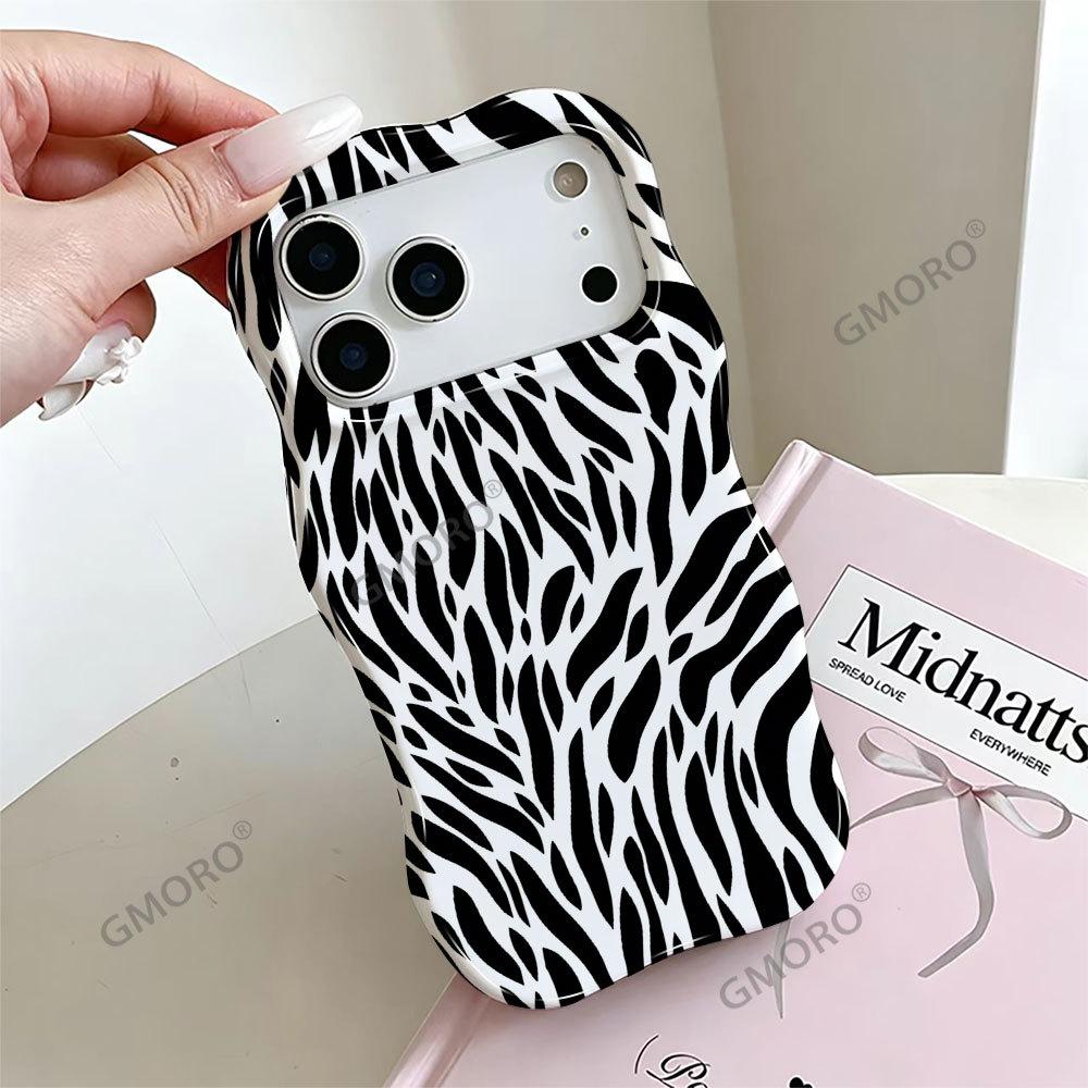 American Retro Dopamine Zebra Pattern Mobile Phone Case Apple 11promax Personality Creative Wave Film Case Ip11