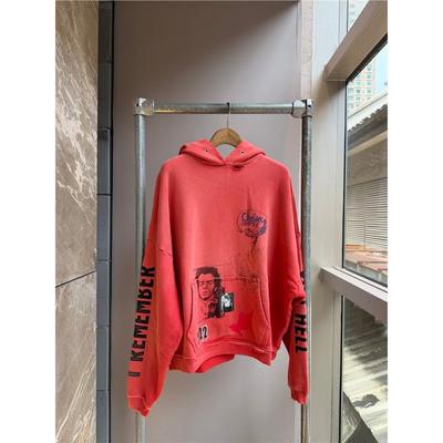 Pánská oversized vintage mikina s kapucí, praná, směs bavlny, Streetwear, Ležérní pulovr, Mikina