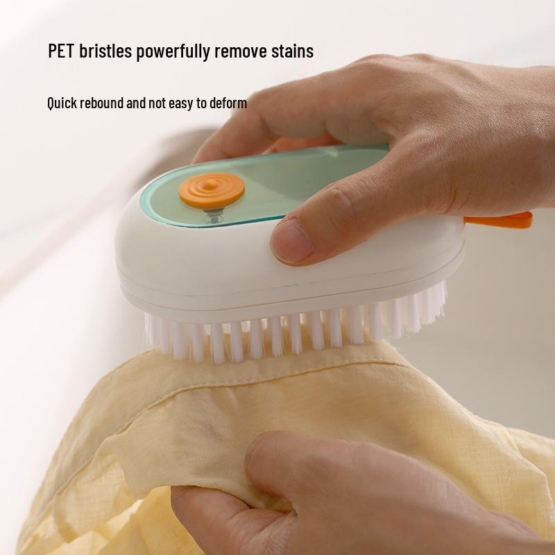 Automatic Liquid Dispensing Long-Handled Shoe Brush with Soft Bristles for Multi-Purpose Cleaning