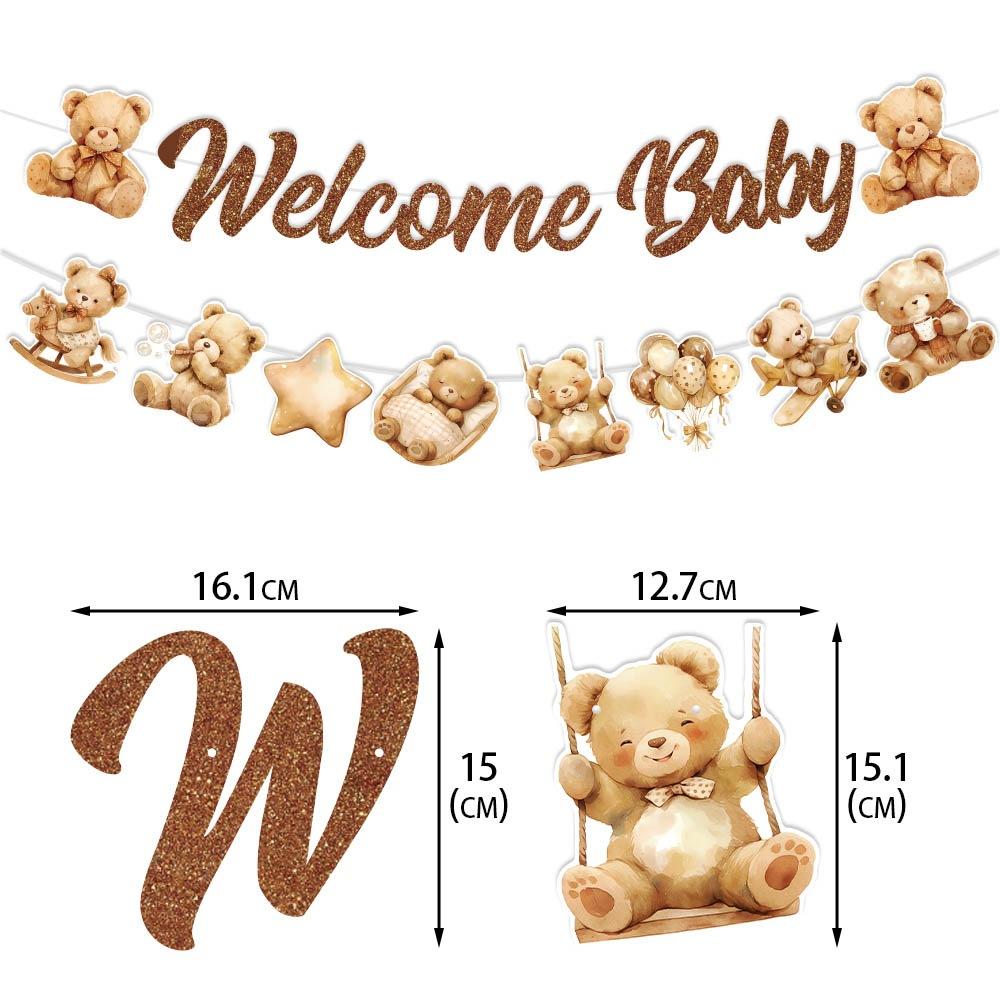 Little Bear Baby Welcome Party Decorative Banner Little Bear Spiral Baby Shower Decorative Flag Set