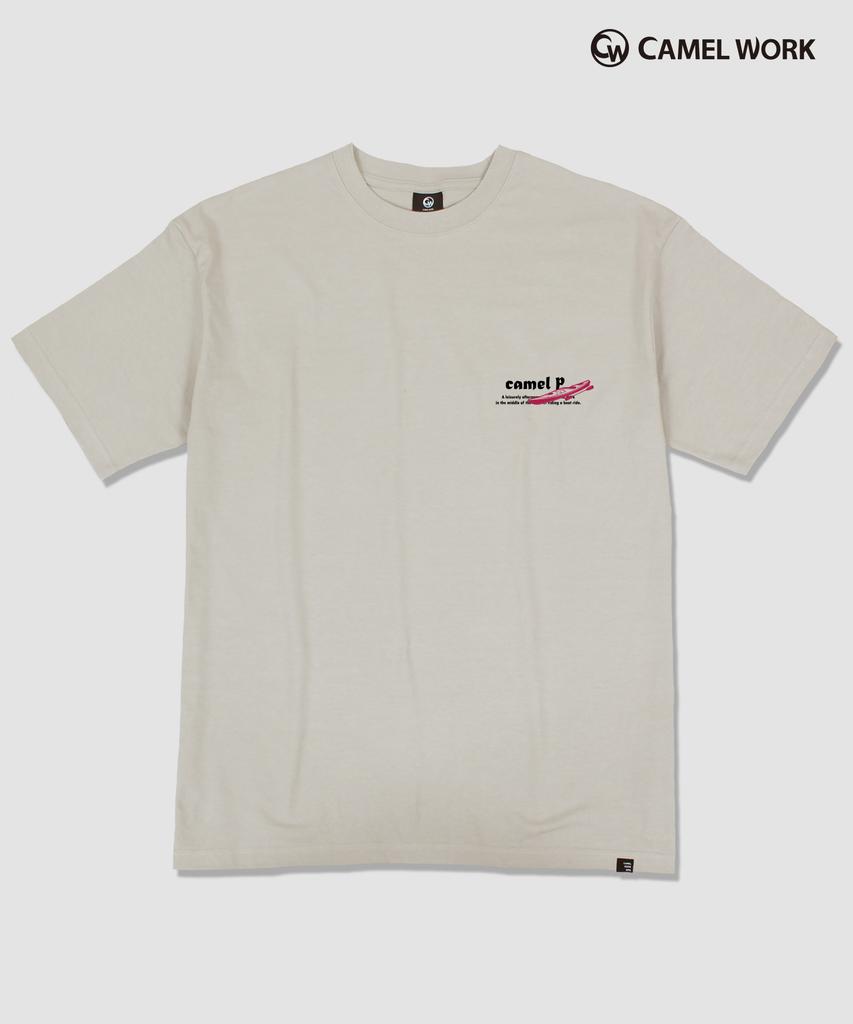 CAMEL WORK Short Sleeve T-Shirt (Beige Gray)