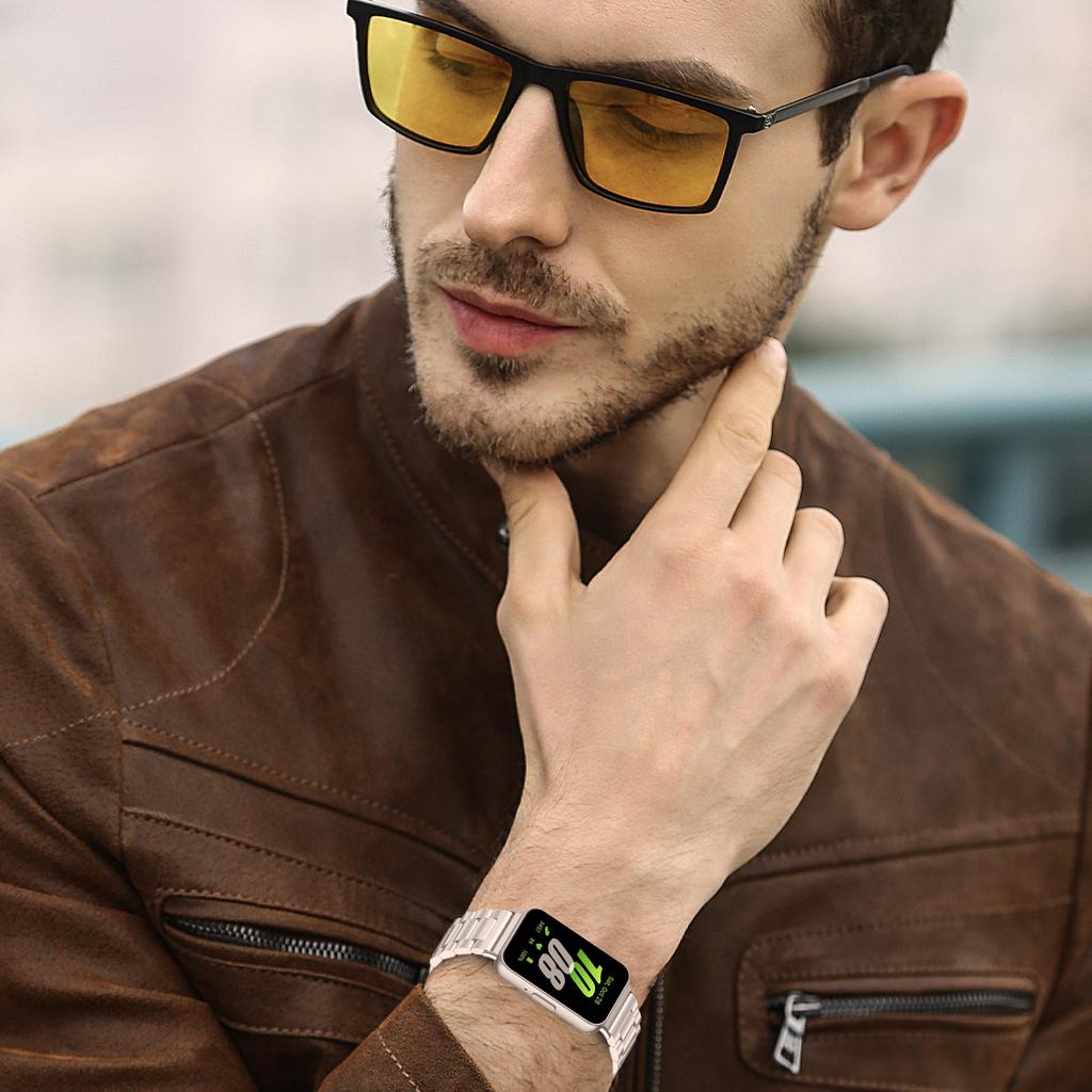 Stainless Steel Strap For Samsung Galaxy Fit 3 Metal Bracelet Luxury Bussiness Band For Samsung Galaxy Fit3 SM-R390 Accessories