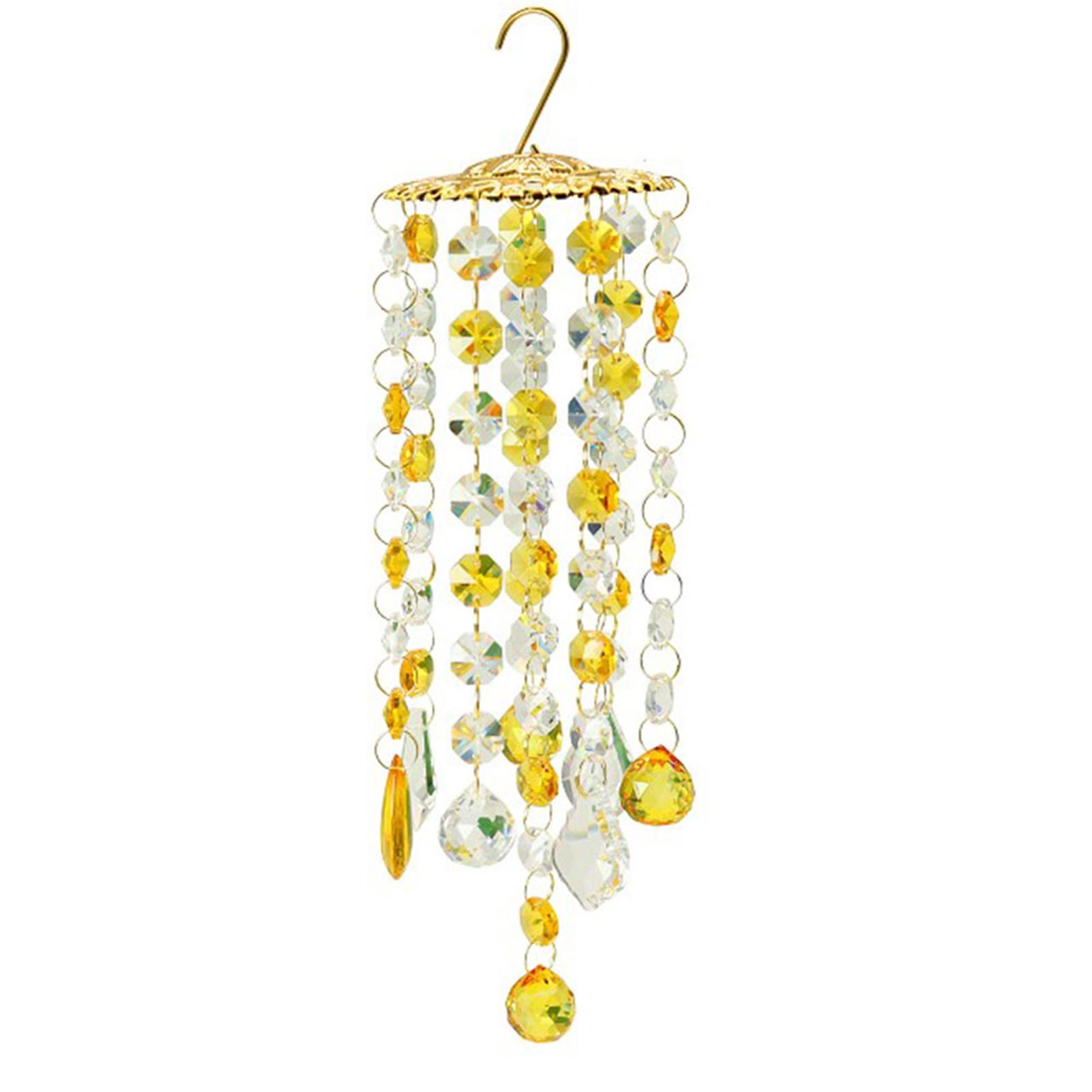 

Люстра колокольчики покрытие хрустальные призмы подвесной ловец солнца радуга охотник занавески подвеска домашний декор для сада подарки жёлтый