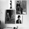 Černobílý komediální mistr Charlie Chaplin a Chlapec Filmové plakáty Plátno Tištěný obraz Nástěnné umění Obrázky Pokoj Domácí dekorace