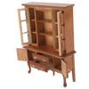 Miniature Cabinet Wooden 1/12 Scale Dollhouse Bookcase Cupboard with Openable Door Drawer for Room