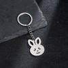 Zodiac Rabbit Pendant Stainless Steel Keychain - Cute Animal Backpack Charm