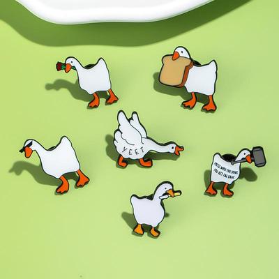 Spilla Creativa a Forma di Anatra Cartoon - Spilla in Lega Animale Carina per Vestiti