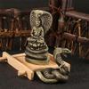 Intricate Metal Buddhas Sculpture With Snake Symbolism Temple Bronze Decoration For Mindful Living And Decors