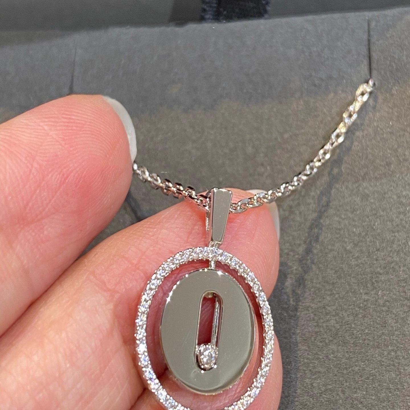 

Новое роскошное ожерелье из стерлингового серебра 925 пробы с подвеской из розового золота с геометрическим узором и съемным цирконием