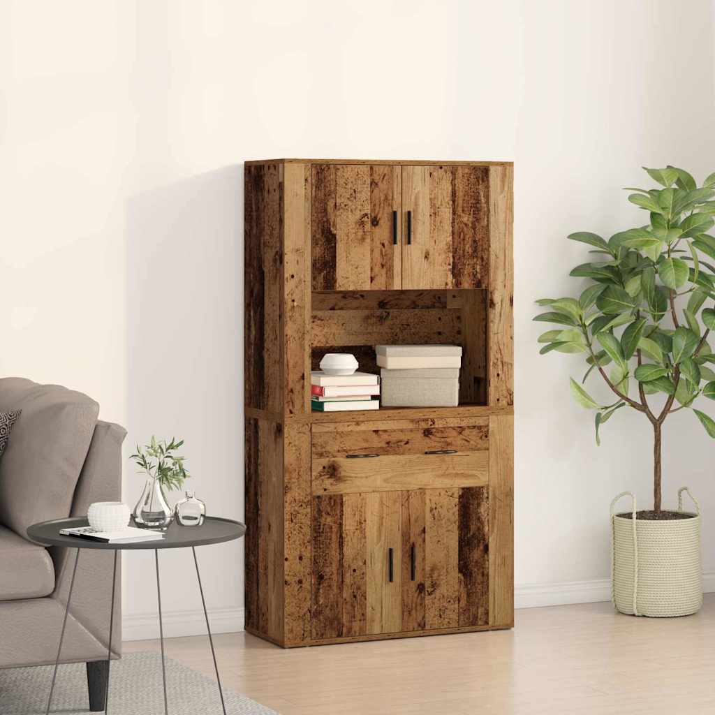 Highboard with Drawers Reclaimed Wood 80 x 33 x 150 cm Wood Based Material