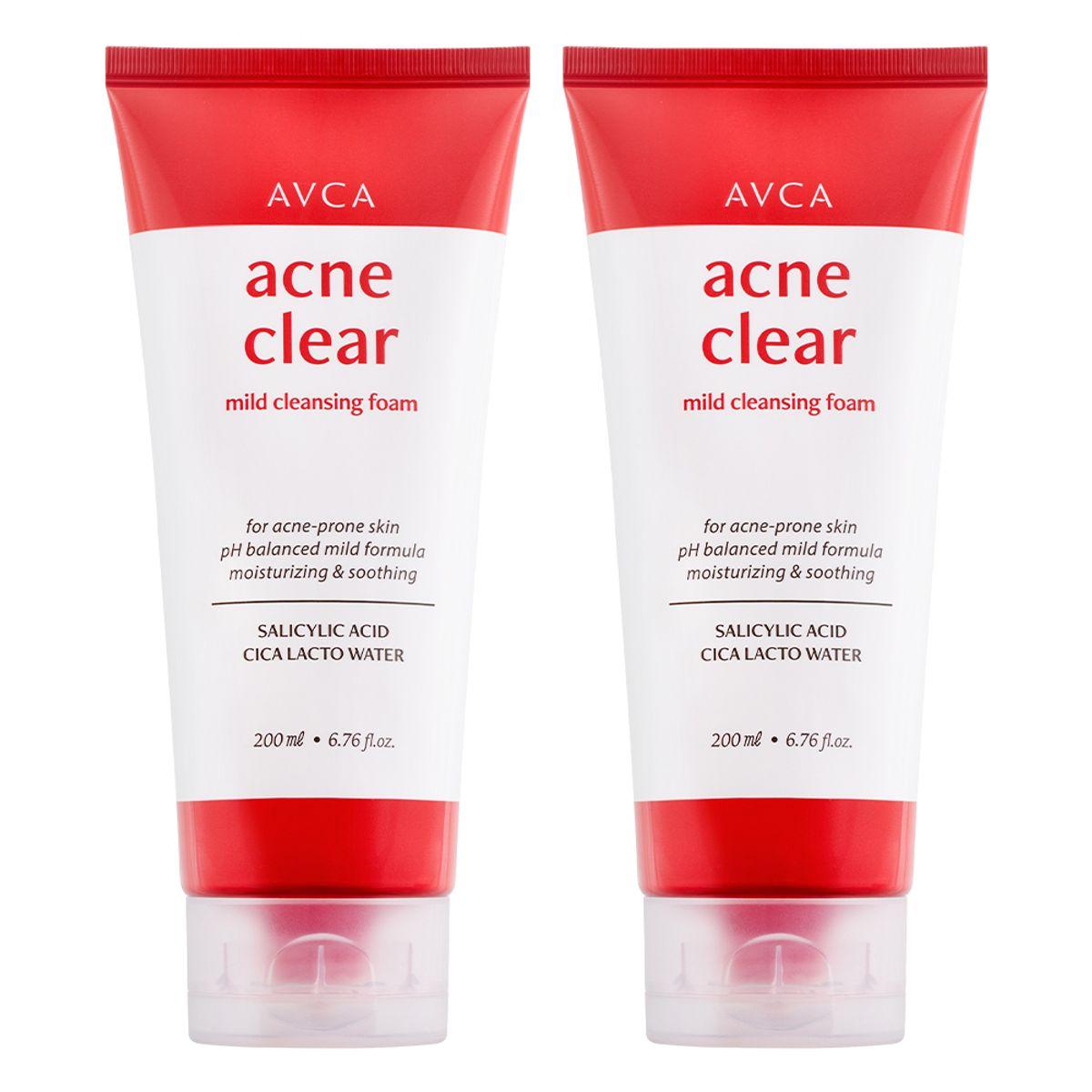 Acne Clear Hypoallergenic Mildly Acidic Cleansing Foam 200ml x 2