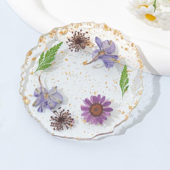 Real Dried Flowers Coaster Heat-Resistant Home Kitchen Transparent Cup Mat for Resin Handmade DIY Decor Unique