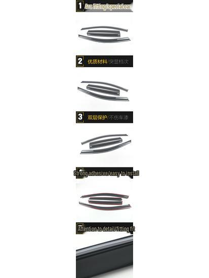Compatible Polo Hatchback Rain Guards with Bright Plastic Strips – Fits 19 Models, Trim Strips Modification.