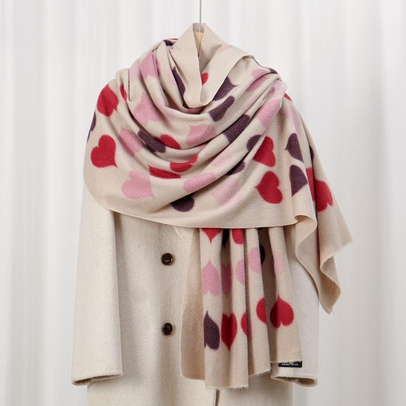 Arrange Love 70 New Autumn and Winter Skin-friendly and Warm Imitation Cashmere Printed Scarf Sweet and Versatile