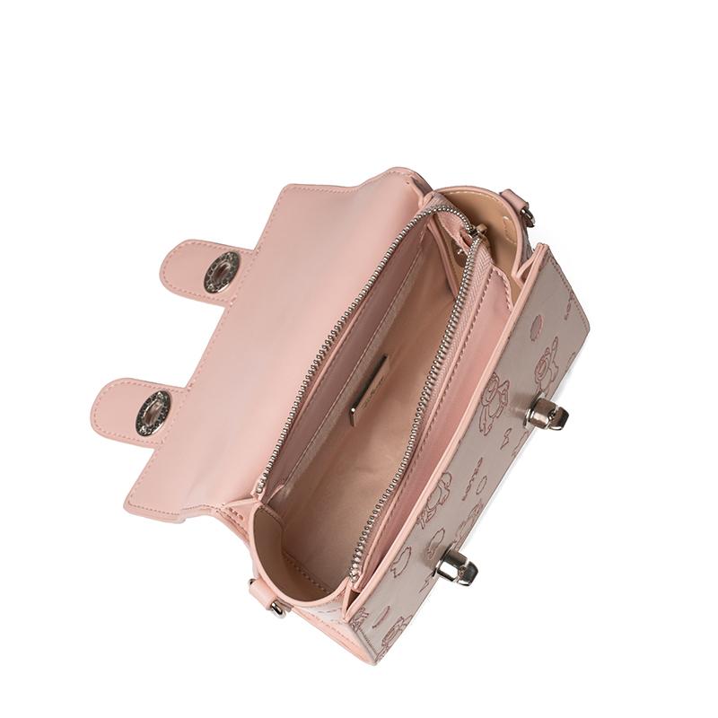 New Disney Synthetic Leather, Textile Mosaic Shoulder Bag, Crossbody Bag, Handbag Women's Pink BMK-72716