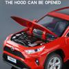 1:24 Scale RAV4 Camry Model Car Toy Metal Diecast Simulation Collection Sound & Light Vehicles Models Hobby Ornaments Gifts