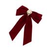 Vintage French Ribbon Hair Clips Bow Elegant Velvet Hairpin Women    Head Back Spring Clip Fashion Girls Hair Accessories