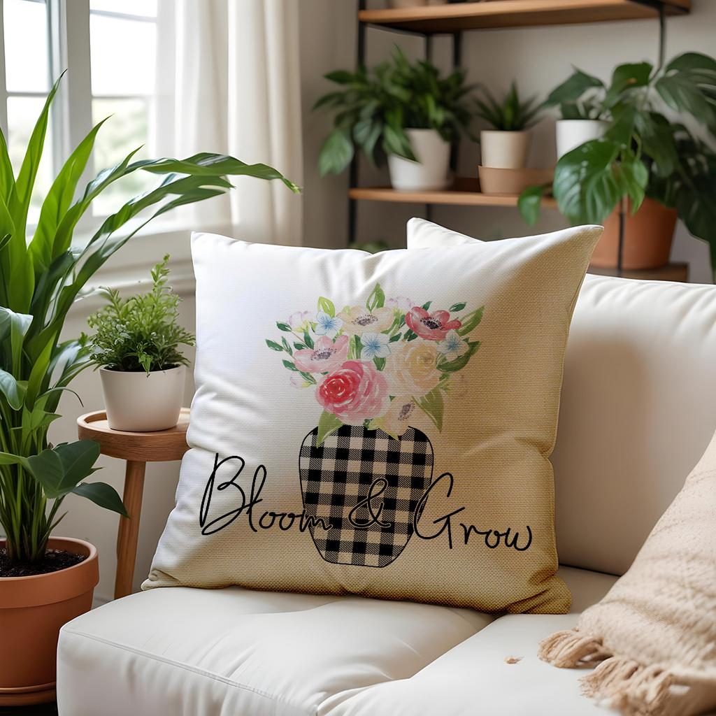 Spring Pillowcase Car Decorative Cushion Letter Printing Sofa Pillow New Linen Cushion