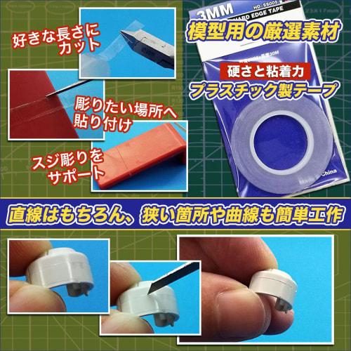 SALUDABLE Creove Template, 2 Types, Guide Tape, 3mm, for Carving Creases, Plastic Model Tools
