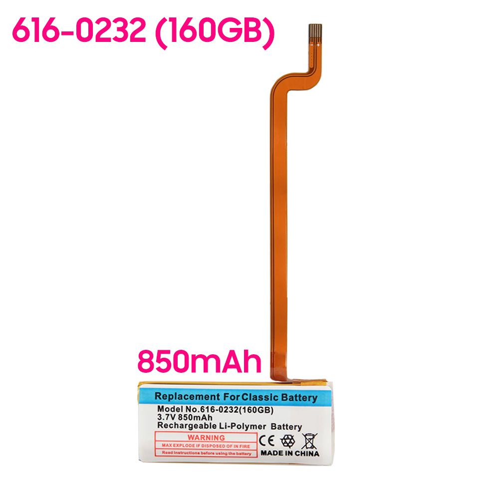 Rechargeable Lithium Battery For Ipod Classic Gen 6th 7th 80GB 120GB Thin 160GB  iPod 5th Video 60GB 80GB 616-0229 616-0232 616-0232 Battery