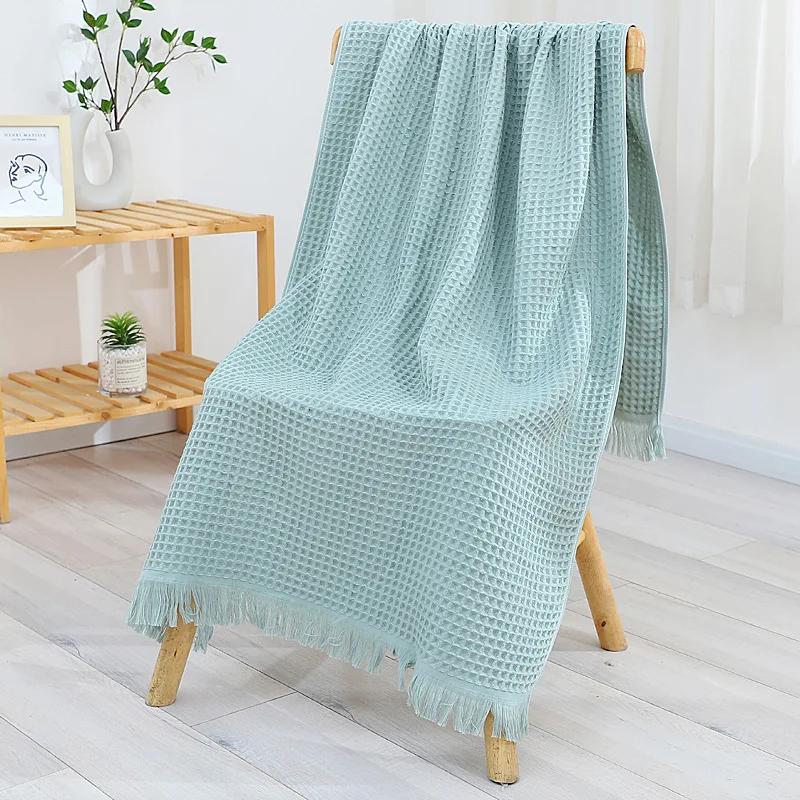 Pure Cotton Tassel Shawl Blanket Sofa Blanket Office Lunch Break Blanket Spring and Autumn Cotton Shawl  Alanket