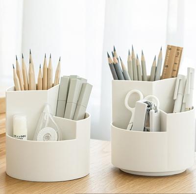 Rotatable Pen Holder Pencil Storage Box Academic User Desktop Office Stationert Household Multifunctional Makeup Brush Stor Practical Use