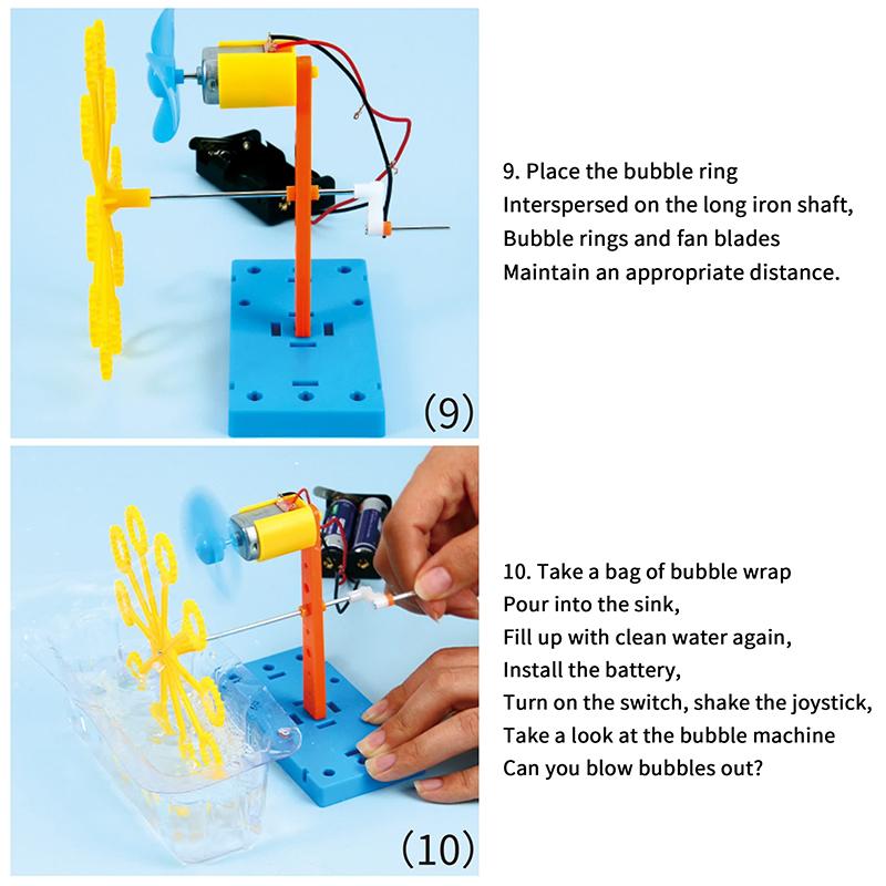 Toys Diy Bubble Machine Assembling Model Material Kits Students Educational Science Experiment Technology Toys For Children