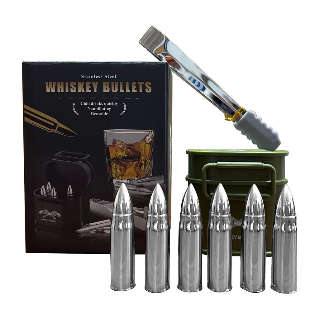 Whiskey  Cubes Gift Set – 6 Metal Cubes,Stainless Steel Whiskey Ice Cubes,Cool Whiskey Gifts For Men, Father's Day, Boyfriend