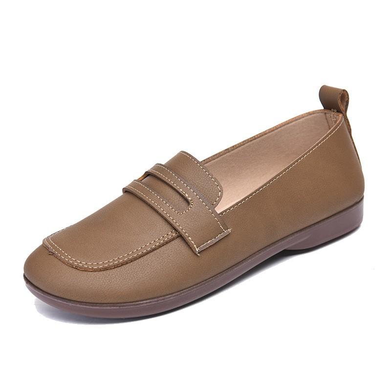 Comfortable Slip-On Flat Shoes Women Soft Sole Non-Slip Casual Loafers Middle Aged Senior Ladies