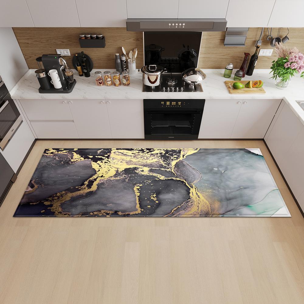 Marble Kitchen Mat Porch Door Mat Bathroom Door Floor Carpet Bedroom Corridor Non-slip Mat