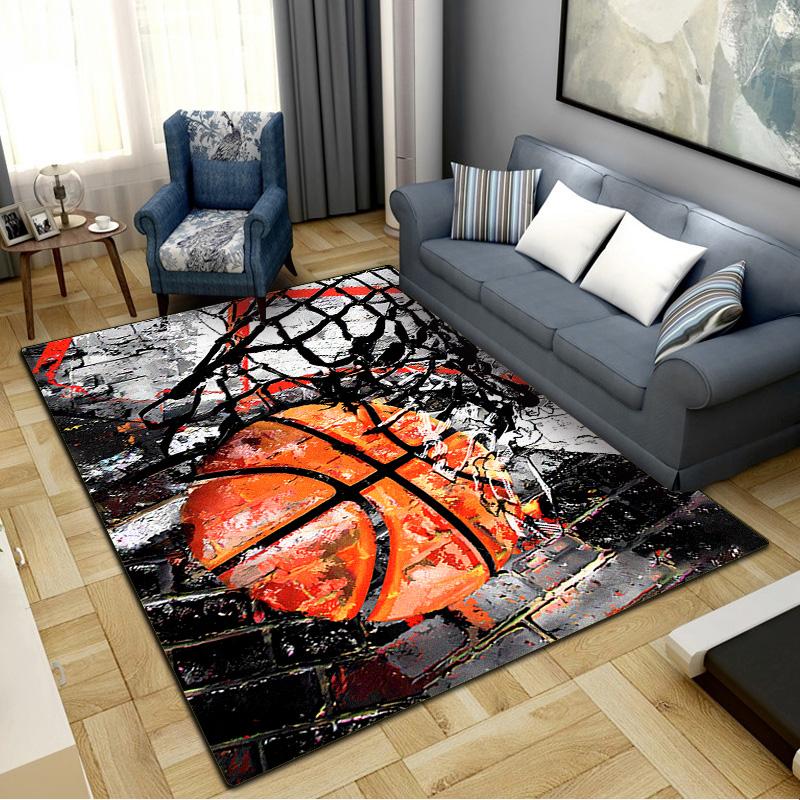 Basketball Carpet Rug for Living Room Bedroom Home Sofa Decoration,Kids Play Non-slip Floor Mat