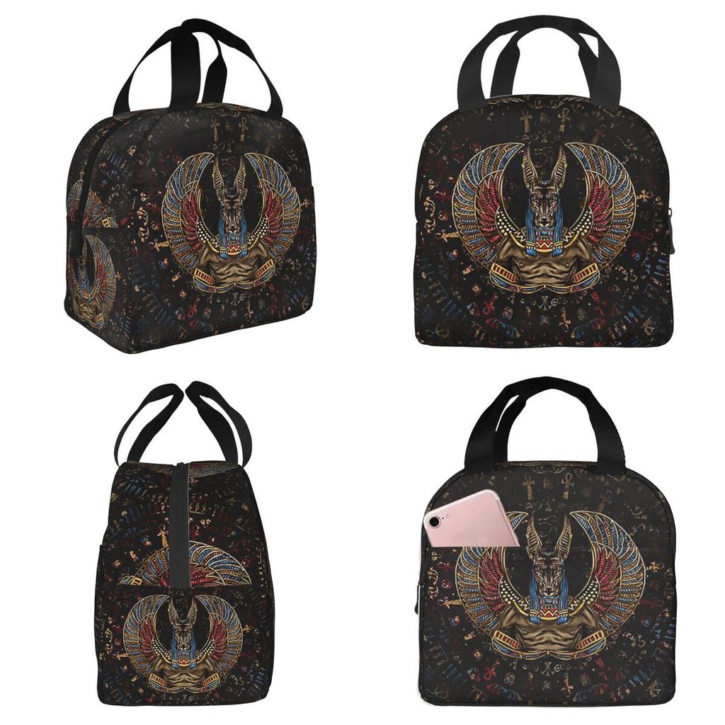 Anubis Egyptian God Insulated Lunch Bag for Women Office Cooler Thermal Food Box Tote Leakproof Lunch Boxes Container