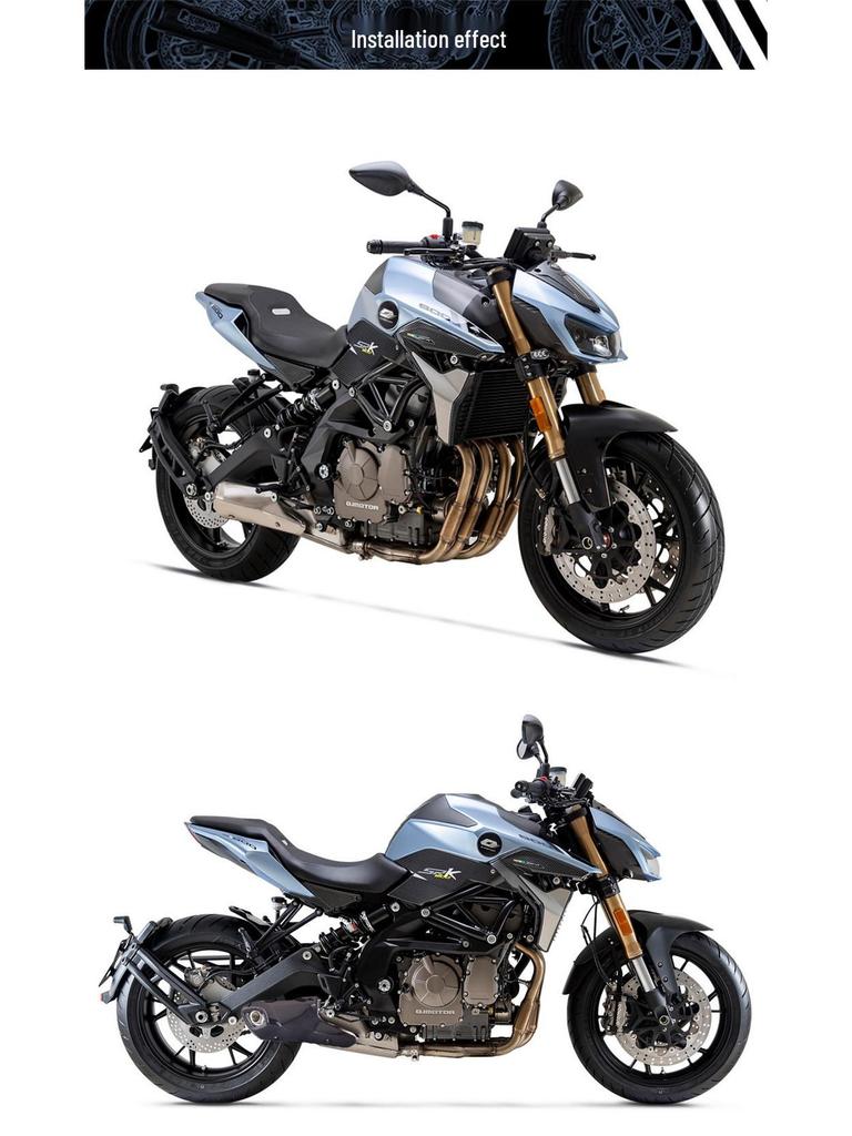 600cc Motorcycle Modified Stainless Steel Exhaust with Carbon Fiber Cover