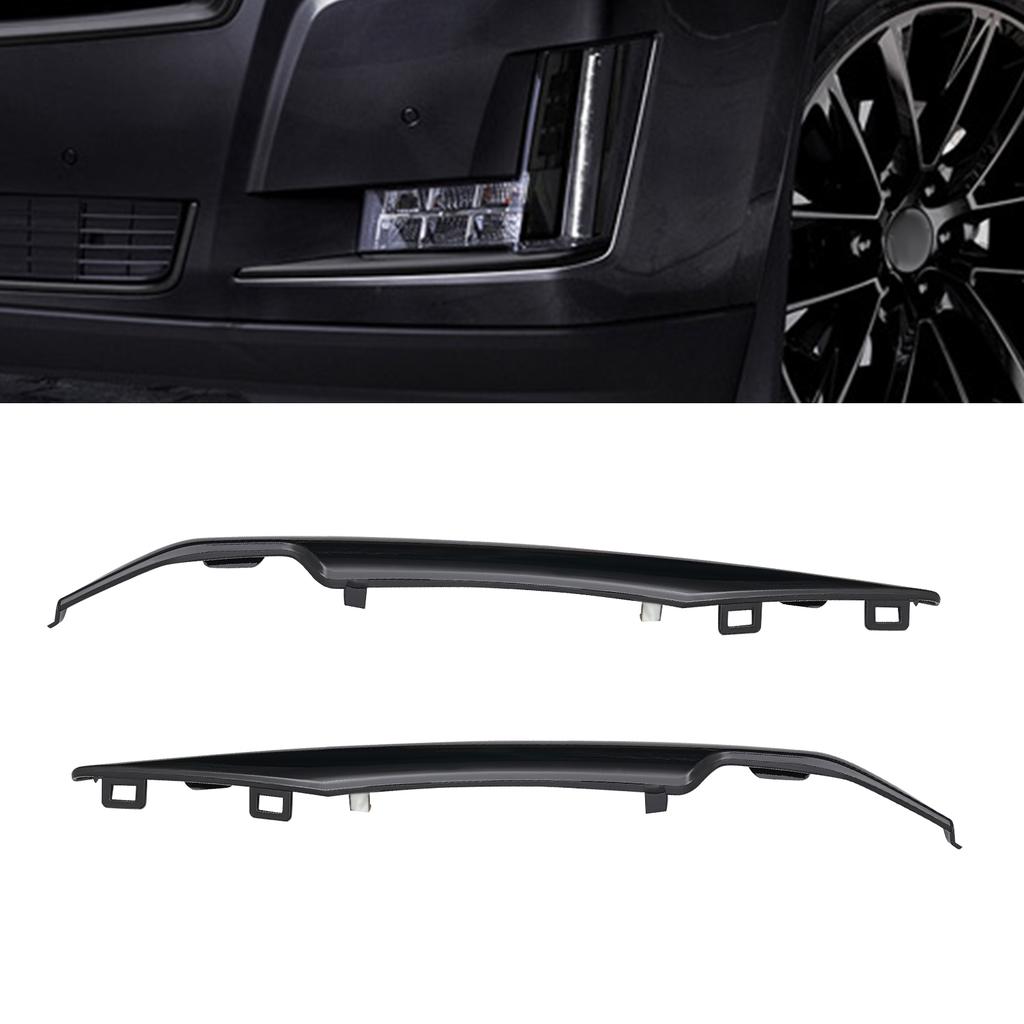 Pár ozdobných lišt krytu předního nárazníku, Kompatibilní s 2015 2016-2020 Cadillac Escalade & ESV, Černé vnější doplňky z PP