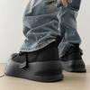 New thick-soled Velcro fleece thickened warm small black shoes heightening shoes comfortable board shoes