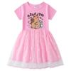Korean Style Sparkling Rainbow Star Princess Dress for Girls - Short Sleeve Summer & Long Sleeve Spring/Autumn Styles Available