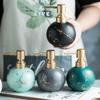 Round Ceramic Soap Dispenser Shampoo Lotion Bottle Modern Shower Gel Hand Wash Lotion Press Bottle Marble Bathroom Accessories