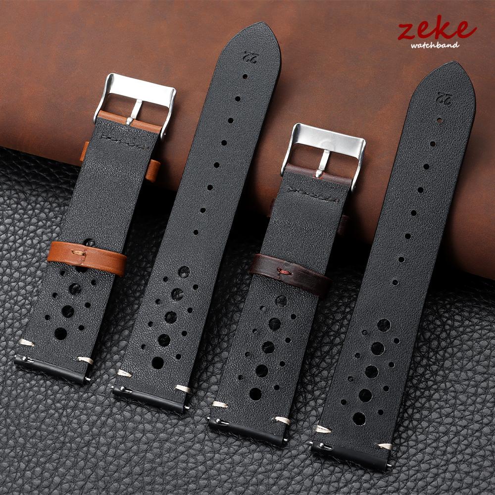 Breathable Cowhide Watch Band Oil Wax Genuine Leather Bracelet Quick Release 20mm 22mm Straps Black Brown Red Wristband for Men