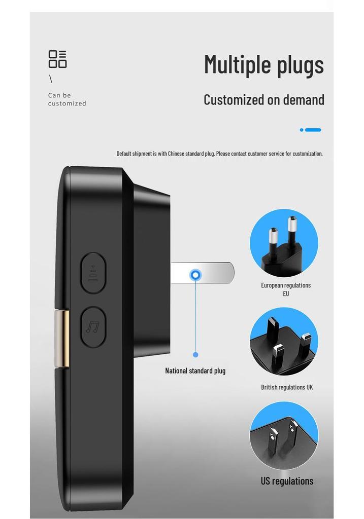 Wireless Waterproof Doorbell with No-Battery Receiver & Long-Range Elderly Call Button