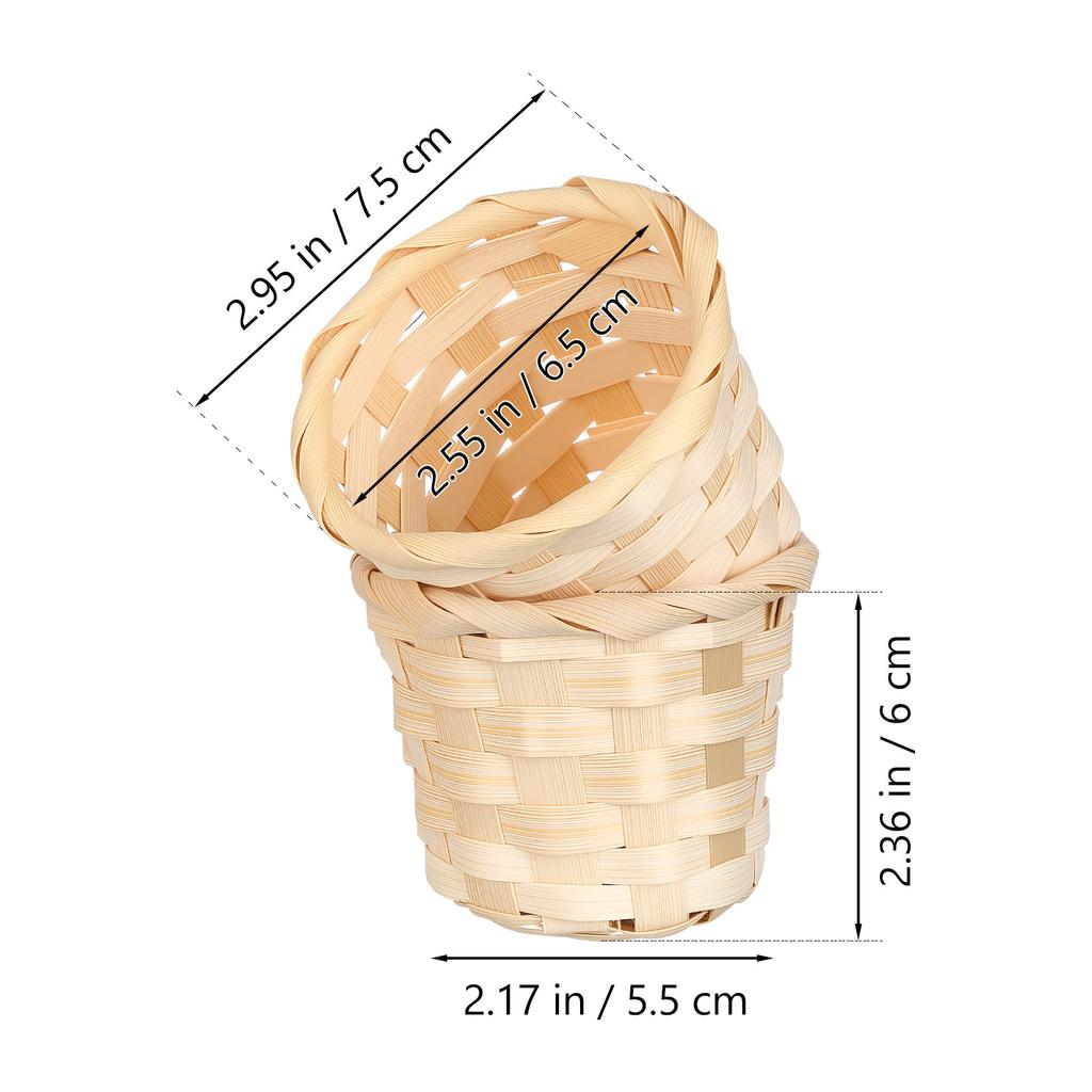 5 Pcs Hamper Home Kitchen Baskets Centerpieces Bamboo Weaving Boho Storage Woven Craft